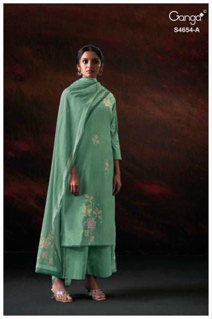 Ganga kiarae 4654 wholesale market of dress material in rajkot  - wholesale export